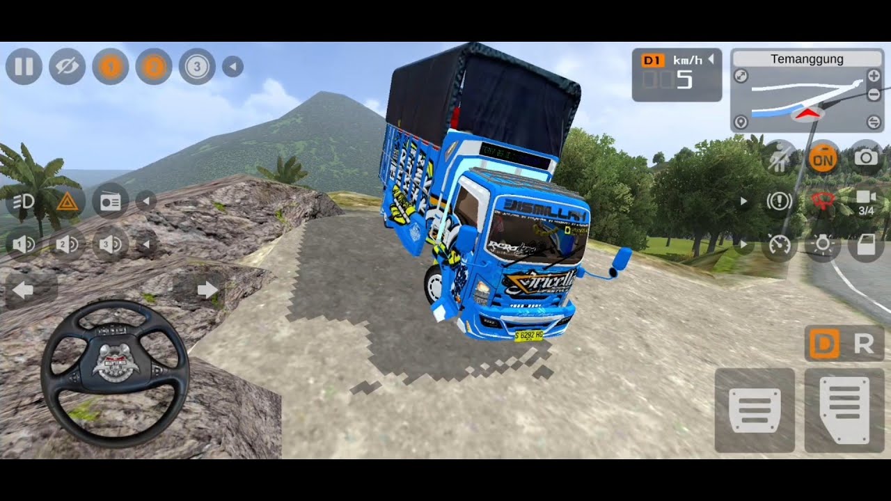 PERMAINAN TRUK OLENG PAKAI TERPAL KOTAK MUAT DI TEMPAT PEGUNUNGAN - GAME BUS SIMULATOR INDONESIA