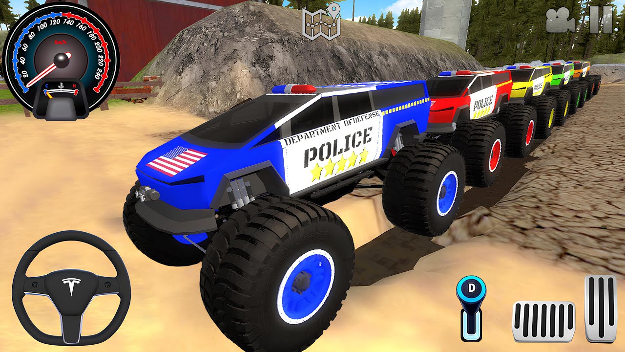 Juegos De Carros - Police Monster Trucks Impossible Driver #2 - Car Extreme Racing Android GamePlay