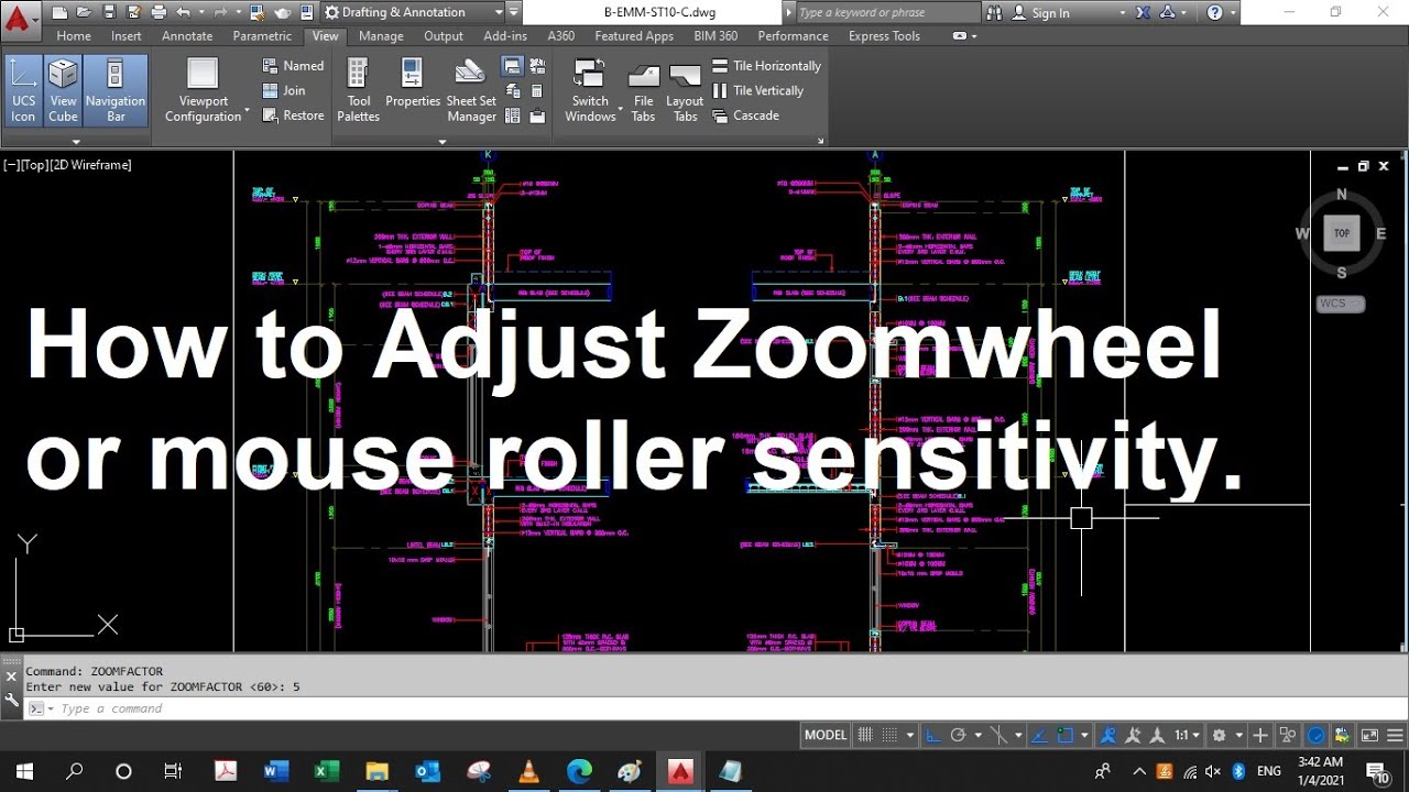 How to Adjust Zoomwheel or Mouse Roller Zoom Sensitivity in AutoCAD
