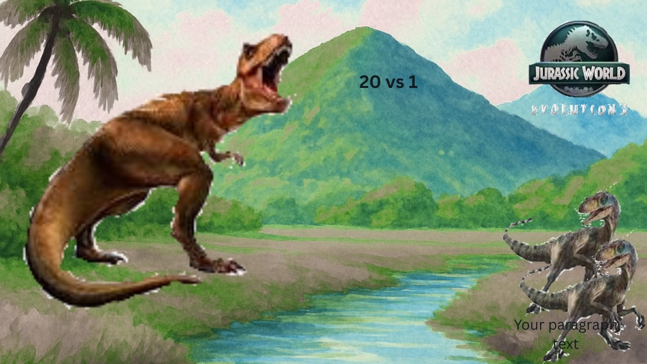 20 velociraptor vs 1 T-Rex