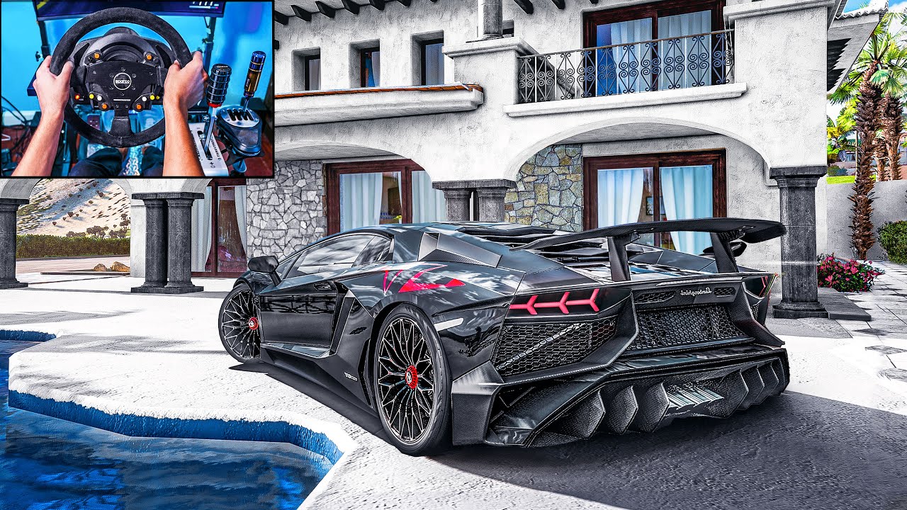 1500HP Twin Turbo Lamborghini Aventador SV - Forza Horizon 5 (Steering Wheel + Shifter) Gameplay