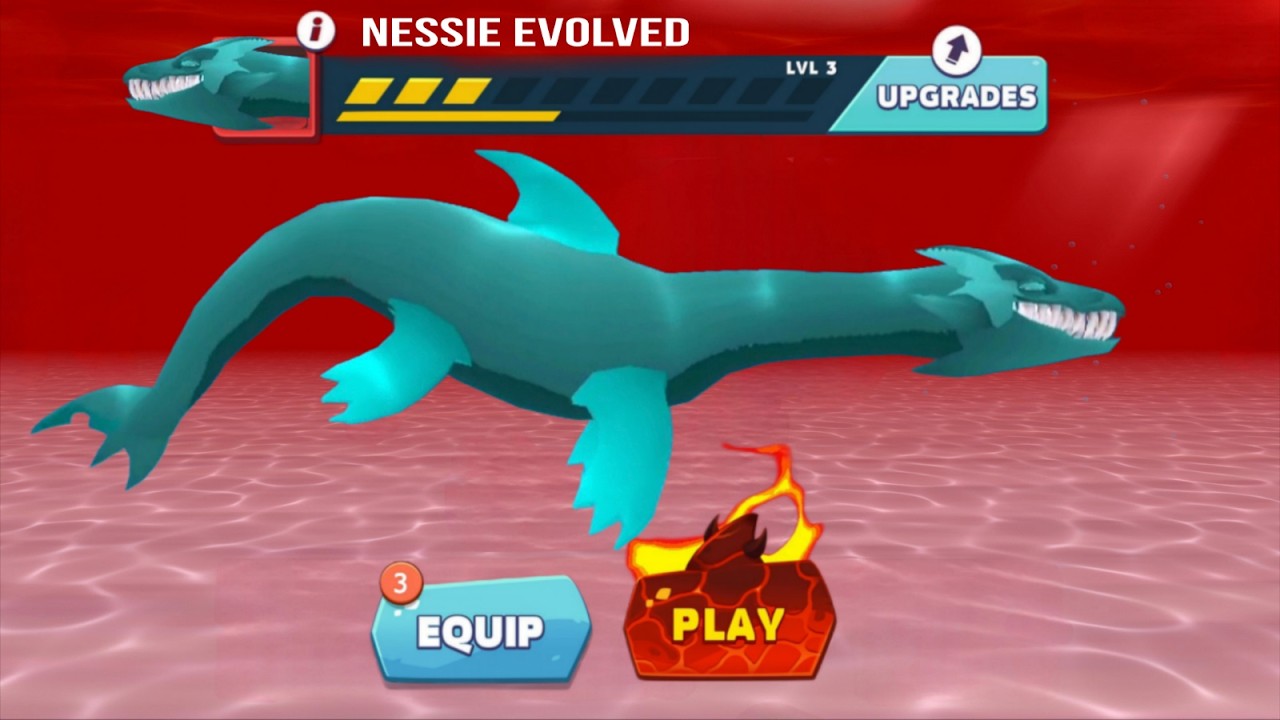NESSIE EVOLVED UNLOCKED AND KILL ALL SHARKS - BIG SHARK | HUNGRY SHARK EVOLUTION