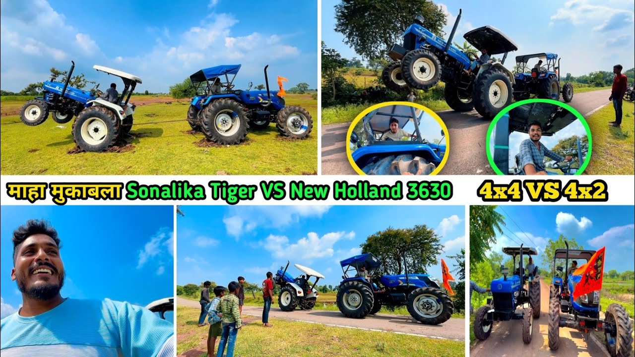 Maha Mukabla ! New Holland 3630 VS Sonalika Tiger 4w4 ! Cg Tractor Videos 