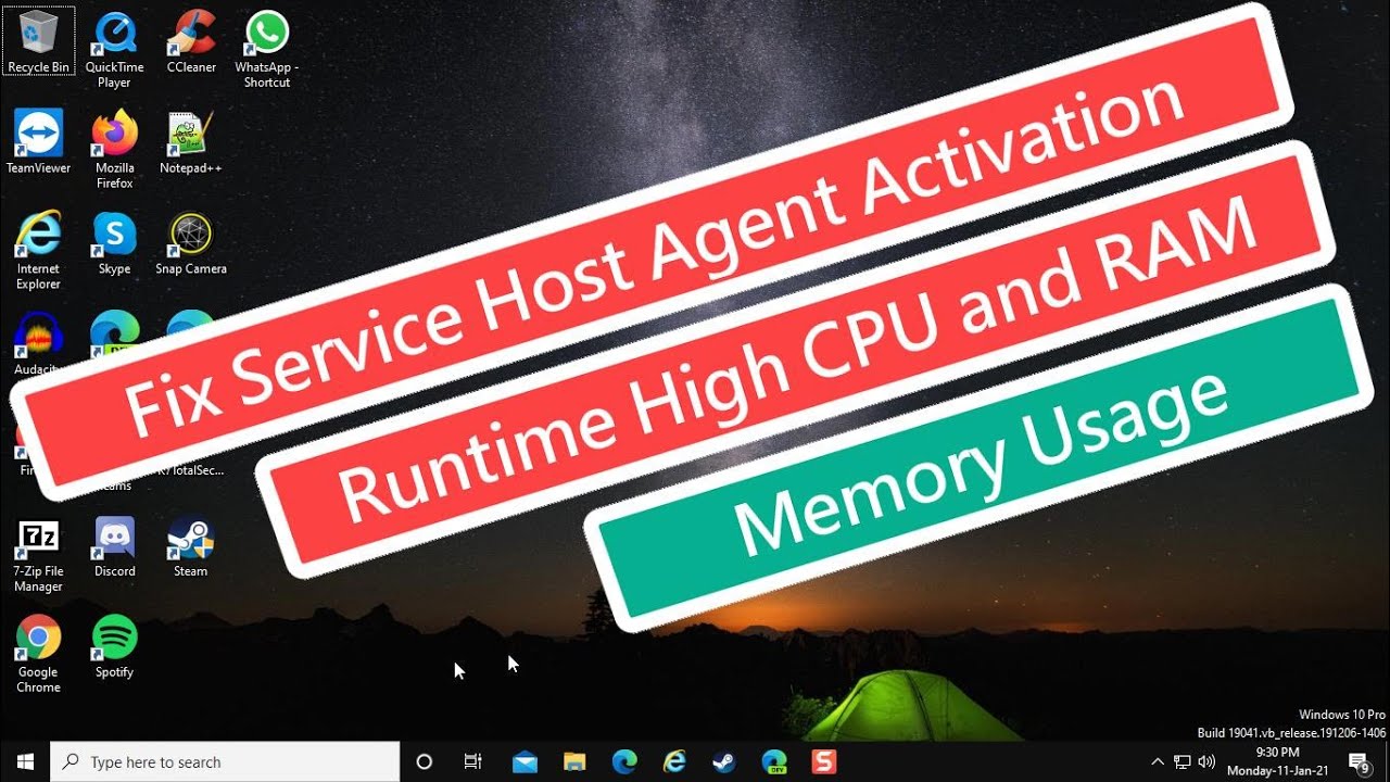 Fix Service Host Agent Activation Runtime High CPU and RAM Memory Usage