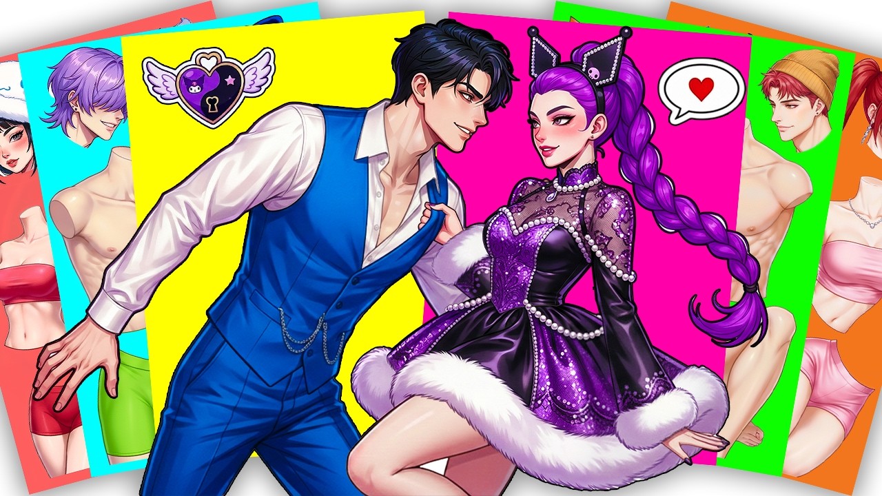 My Kuromi girl! 💜🖤 HUNTRIX RUMI x SAJABOYS JINU - KPOP DEMON HUNTERS | Sticker Book DIY