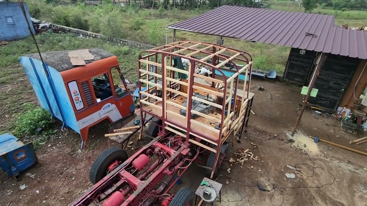 Accident 16 wheel Ashok Leyland lorry cabinet reworking full video