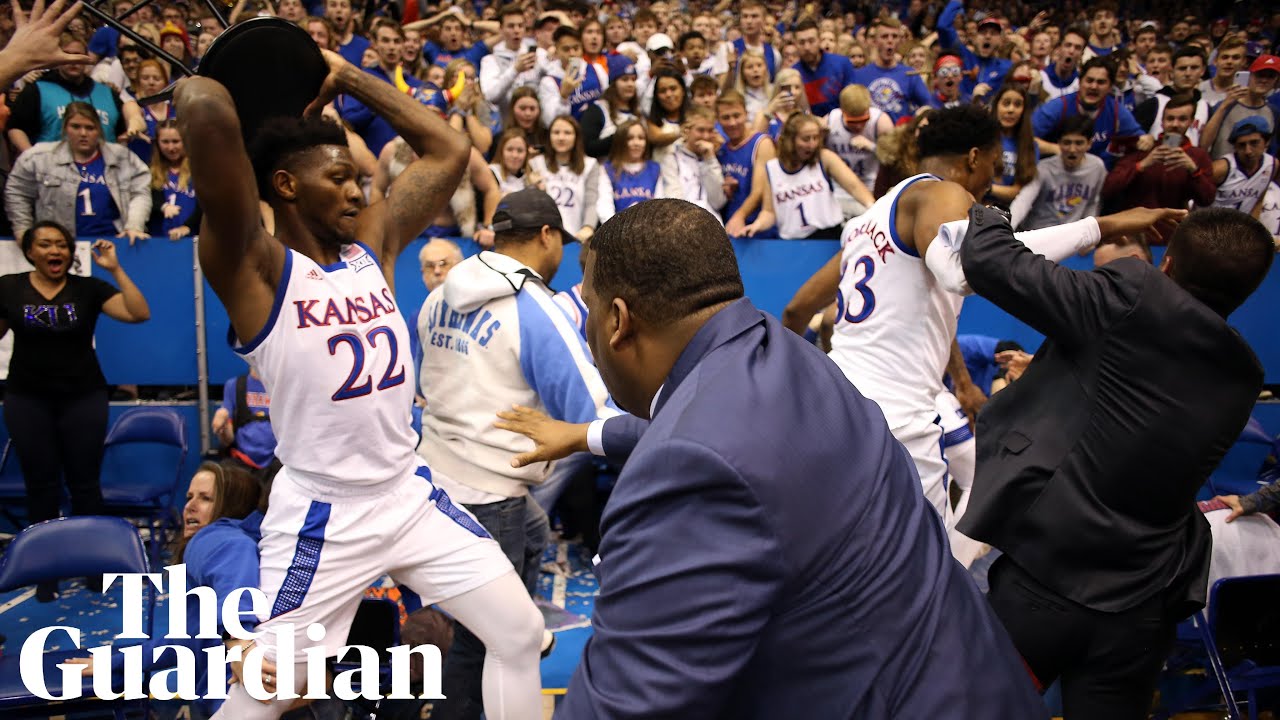 Brawl breaks out at the end of Kansas college basketball game