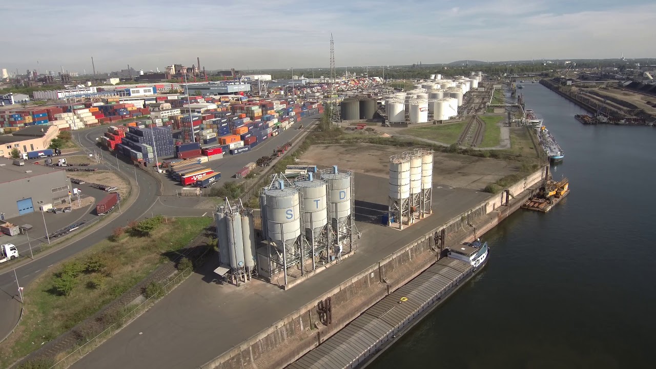 Duisburg - The biggest river port in the World from a drone