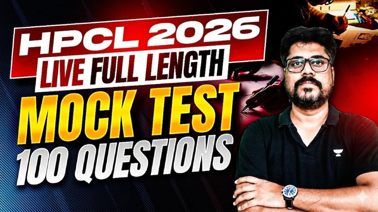 HPCL 2026 Live Mock Test | 100 Questions Full Length Test | Manoj Chauhan Sir