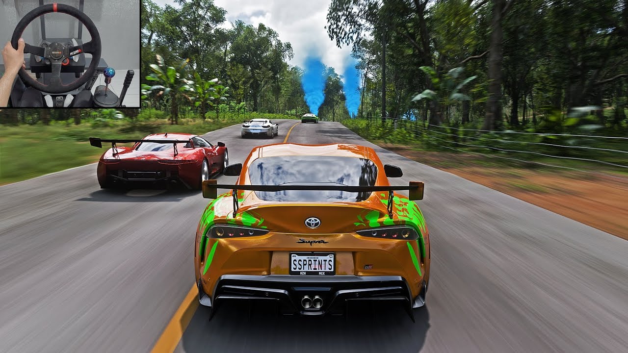 1350HP Toyota Supra Mk5 VS Supercars - Forza Horizon 5 Steering Wheel Gameplay