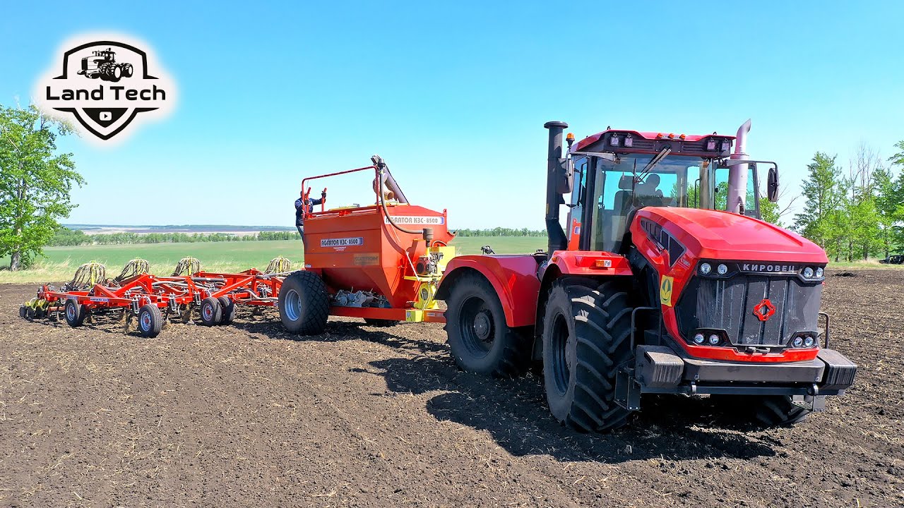 Трактор Кировец К-739М и новый посевной комплекс Agrator КЗС-8500 от Агромастер