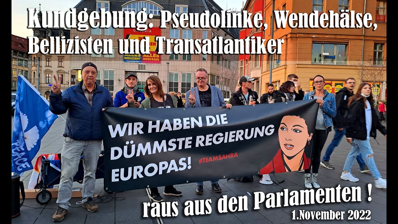 Halle Saale : Kundgebung gegen Pseudolinke Transatlantiker 01 11 2022