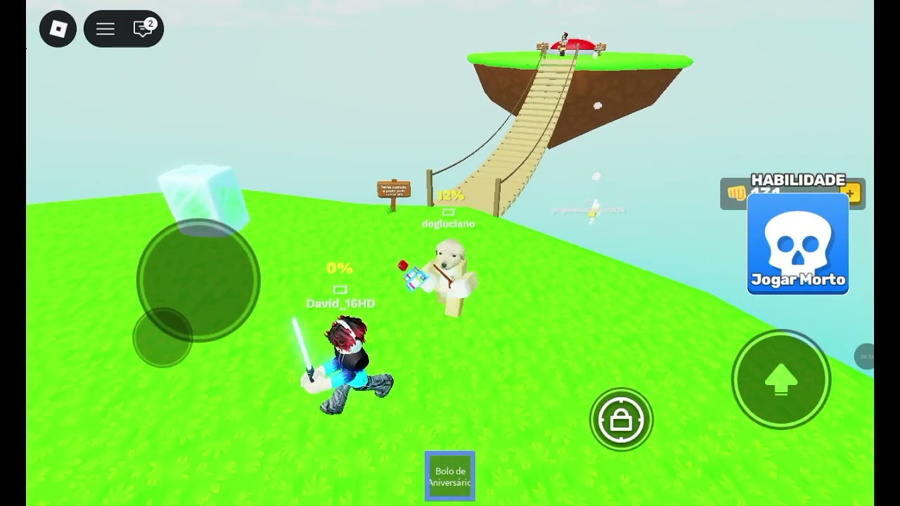 Dog luciano jogando knockback