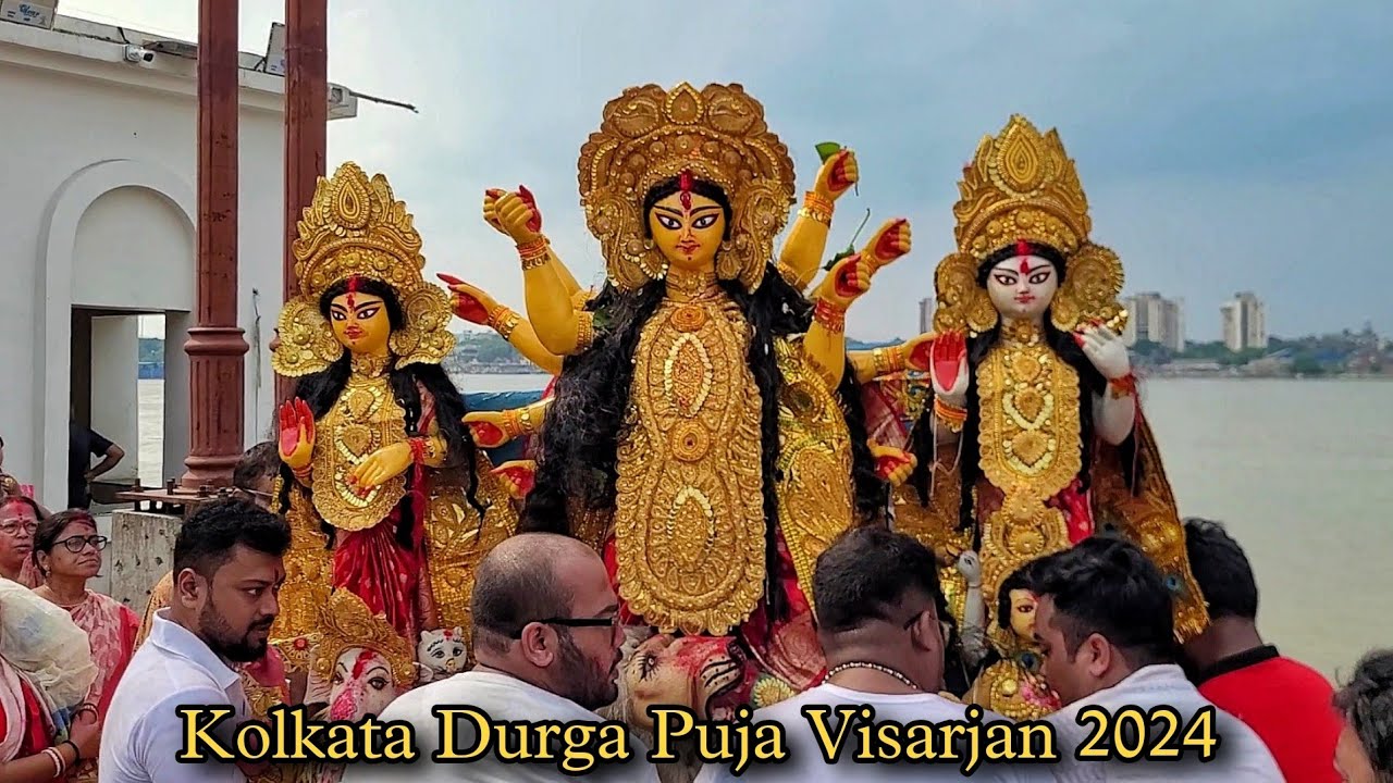 Durga Puja Visarjan 2024 | Kolkata Babughat | Maa Durga Pratima Visarjan 2024