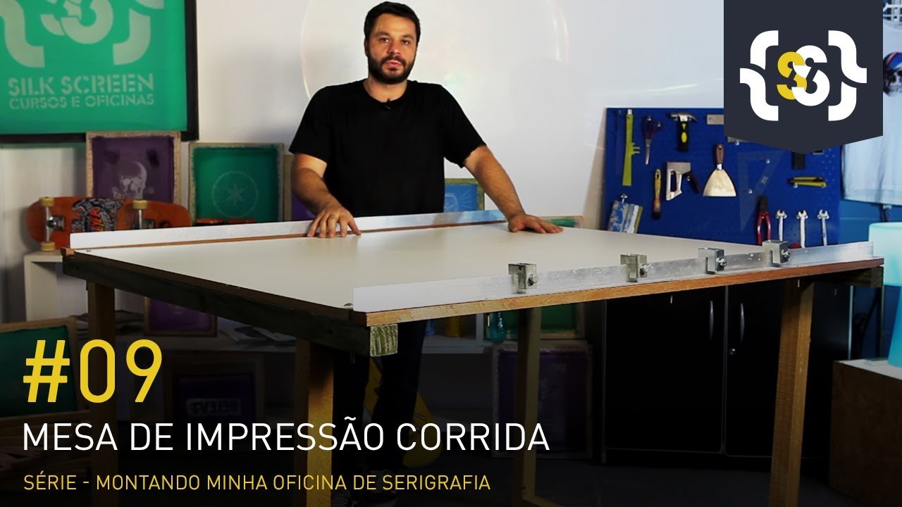 Mesa de impressão corrida para estampar camisetas