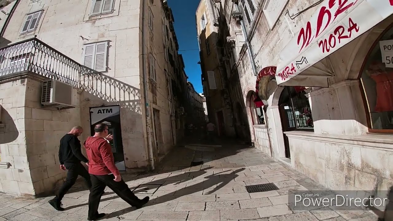 Croatia 2022 - Old Town walk in SPLIT. Ancient buildings and Riva promenade / HDR
