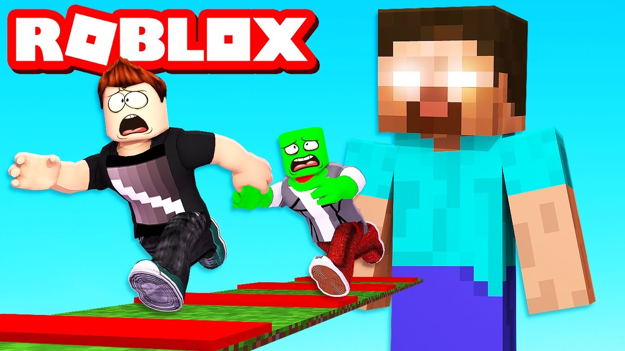 UCIEKAMY PRZED HEROBRINE z PALION w ROBLOX! (Roblox Minecraft Obby)