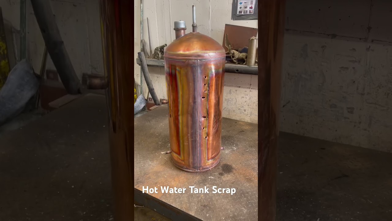 Hot Water Tank Copper Recycling &pound;51 Tips#youtubeshorts #howto #tips #holes #plumbing #ytshort #water