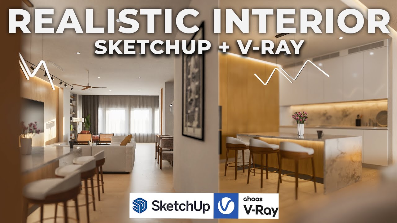Realistic Living Room Rendering with SketchUp + V-Ray | Full Workflow Tutorial