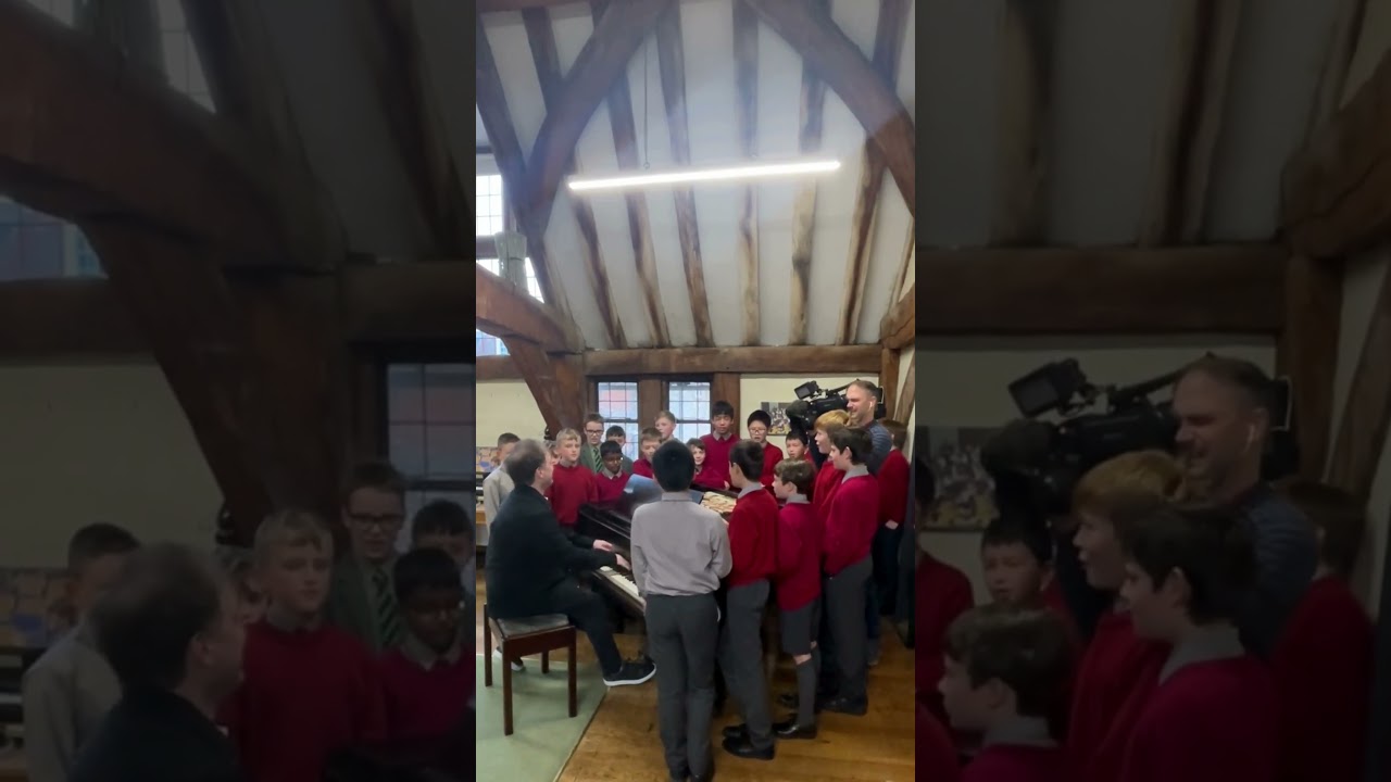 Composer Stephen Barton performing with Choristers