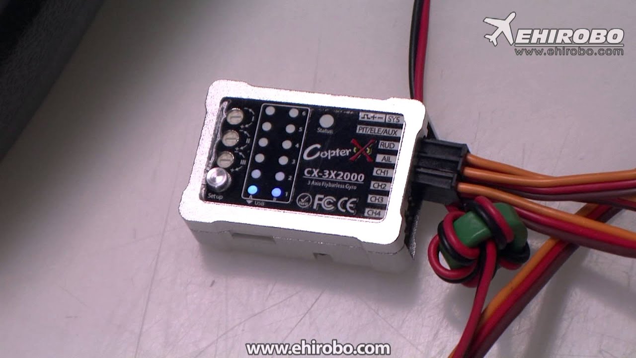 eHIROBO.com - Процедура настройки 3-осевой гироскопической системы CopterX CX-3X2000 Flybarless