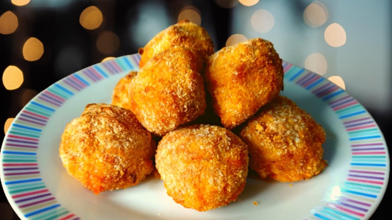 ARANCINI (Bolinho de Risoto) recheado com MUSSARELA - RECEITA DE AIR FRYER