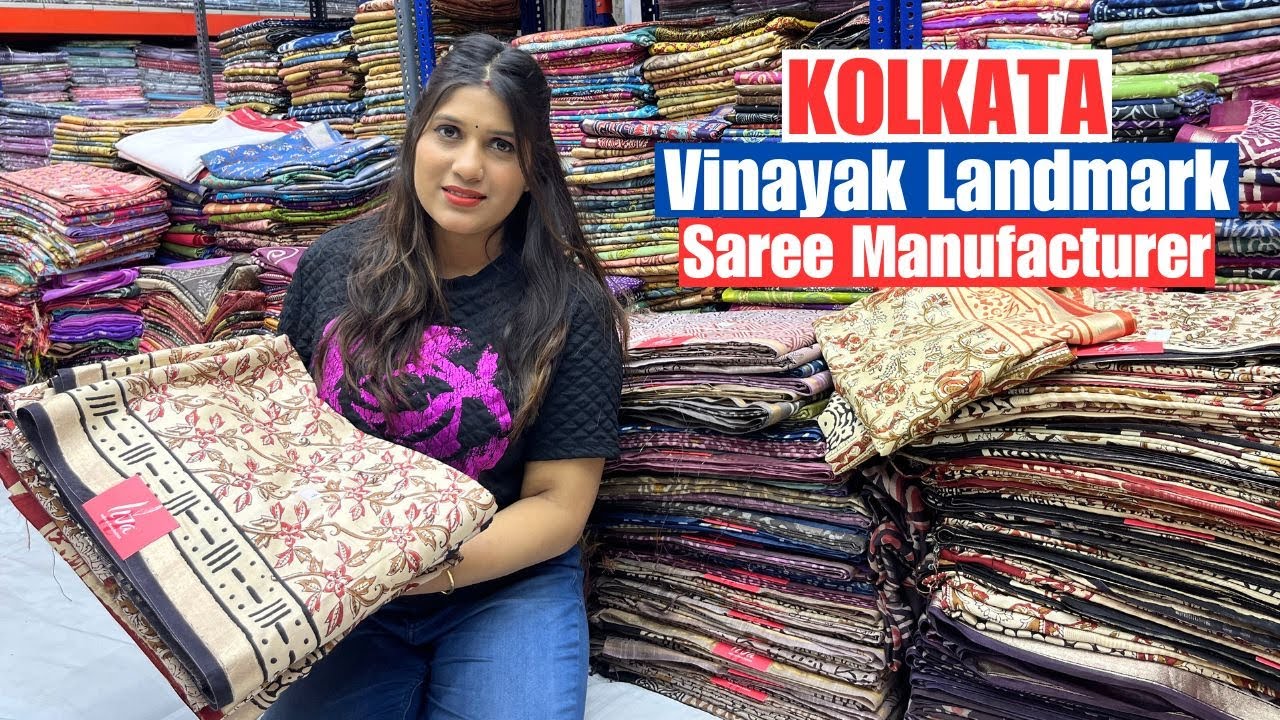 Cotton Mulmul Hand Block/ Linen/ Dabu Bagru Saree Manufacturer & Wholesaler in Kolkata Barabazar