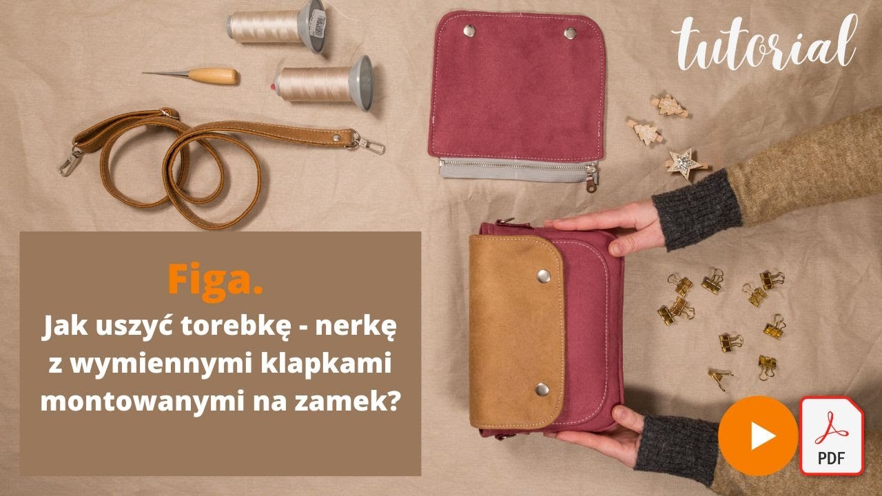 Jak uszyć torebkę nerkę z wymiennymi klapkami, montowanymi na zamek? #Tutorial #szycie #wykroje