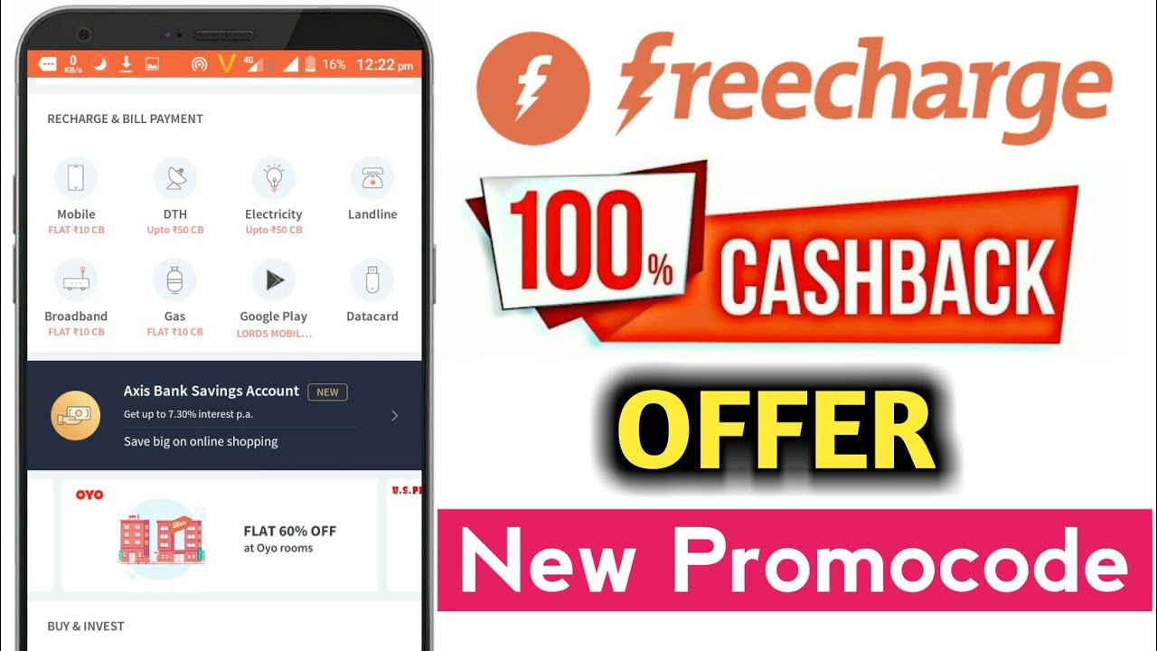 Get 100% Cashback on Freecharge | Freecharge new Promocode | add money offer | paytm add money offer