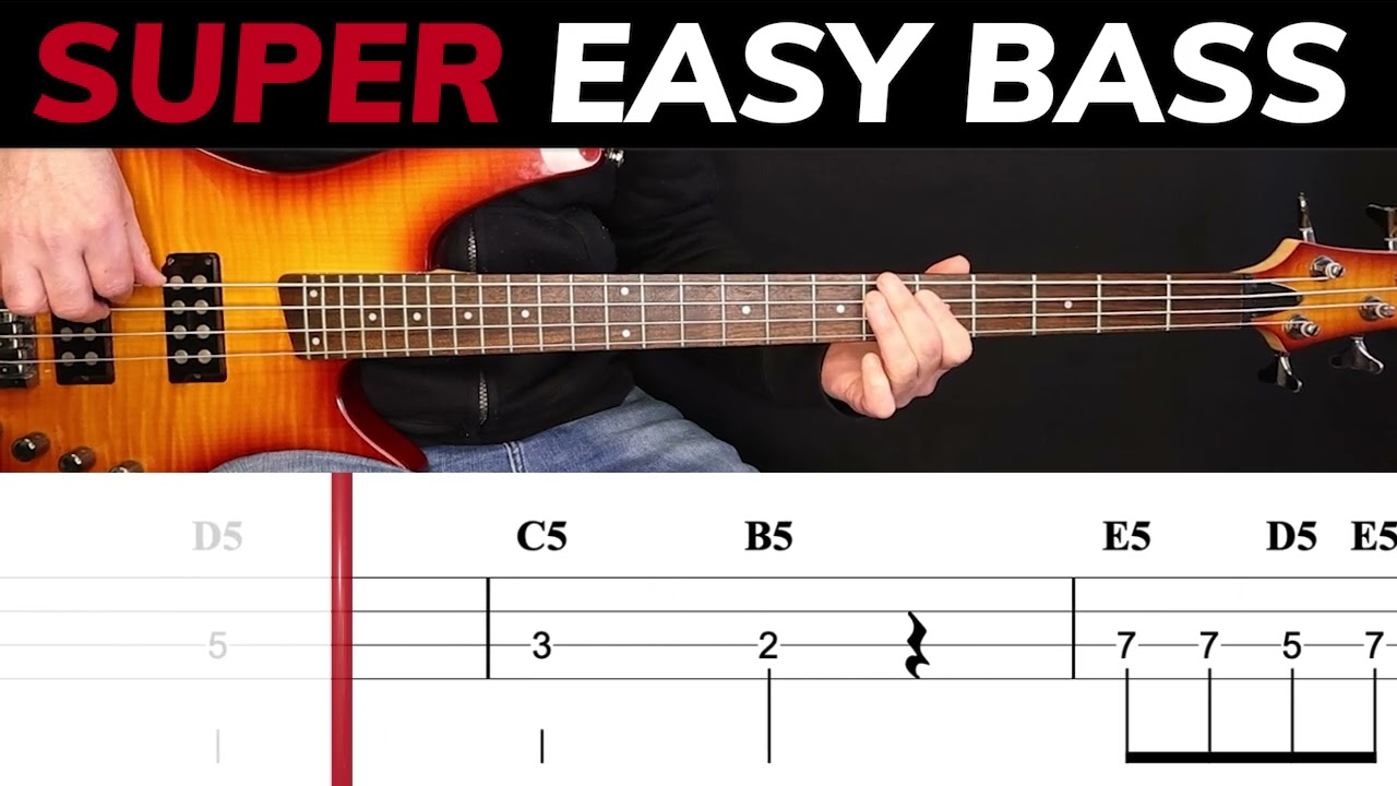 Cocaine - Eric Clapton | BEGINNERS BASS | Scrolling Tabs