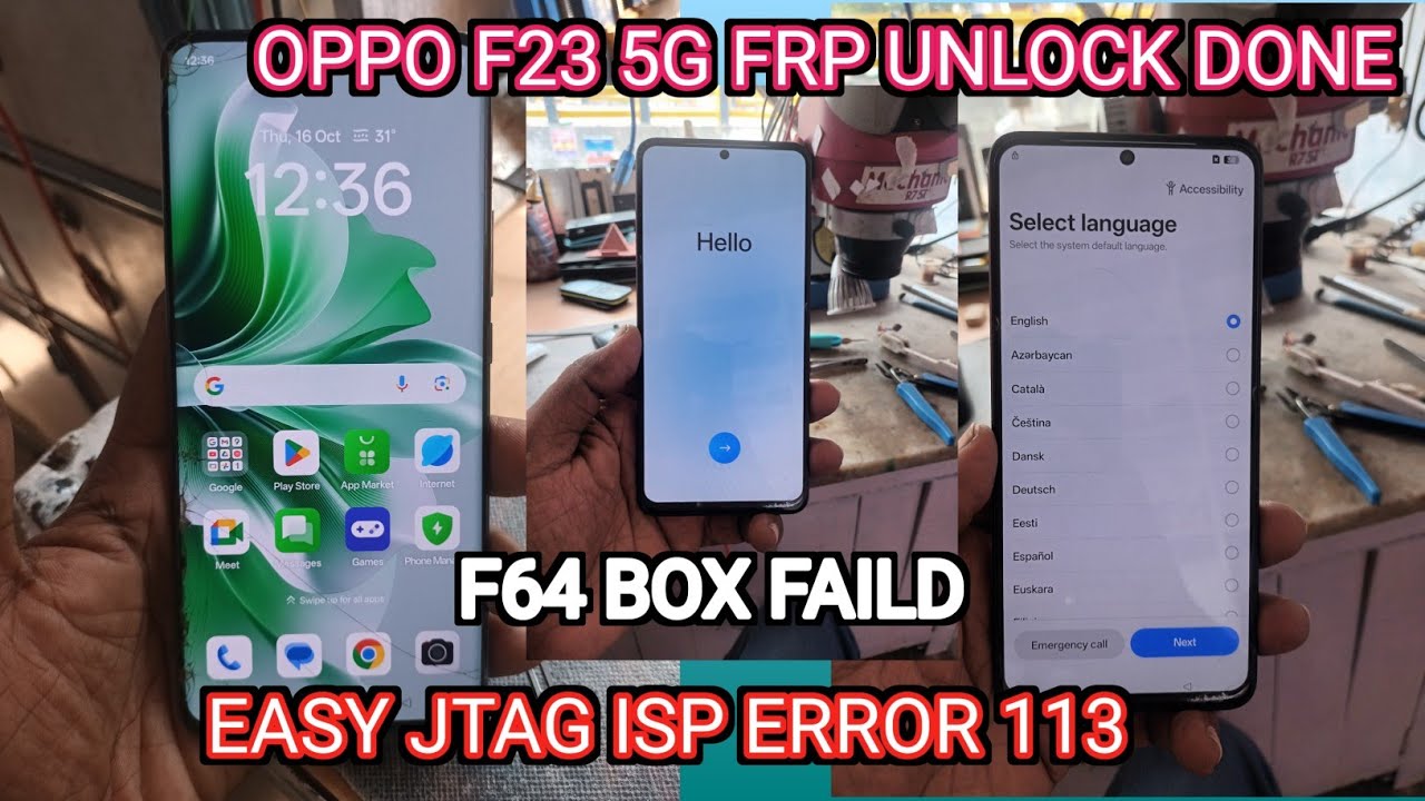 OPPO F23 5G FRP ODBLOKOWANIE TRWAŁE / BŁĄD DESKOROLKI F64 / ŁATWY JTAG PLUS DESKOROLKA BŁĄD DOSTA...