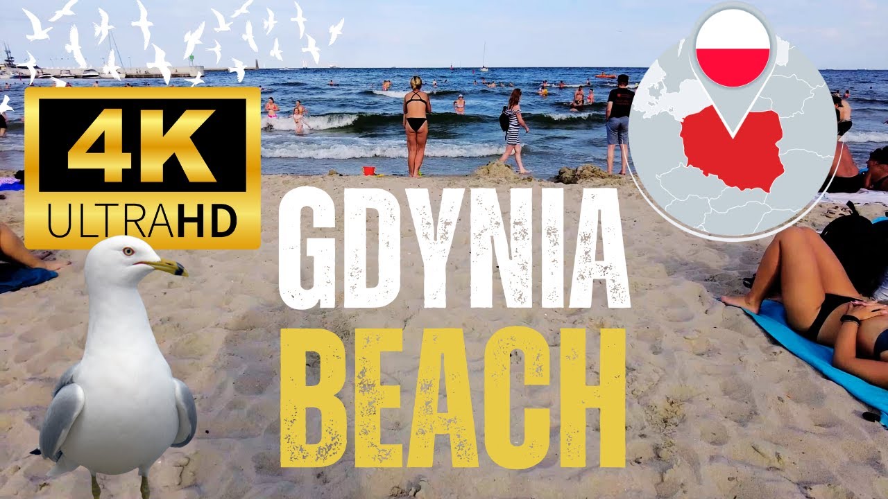 GDYNIA BEACH Poland - 4K WALK (UHD)