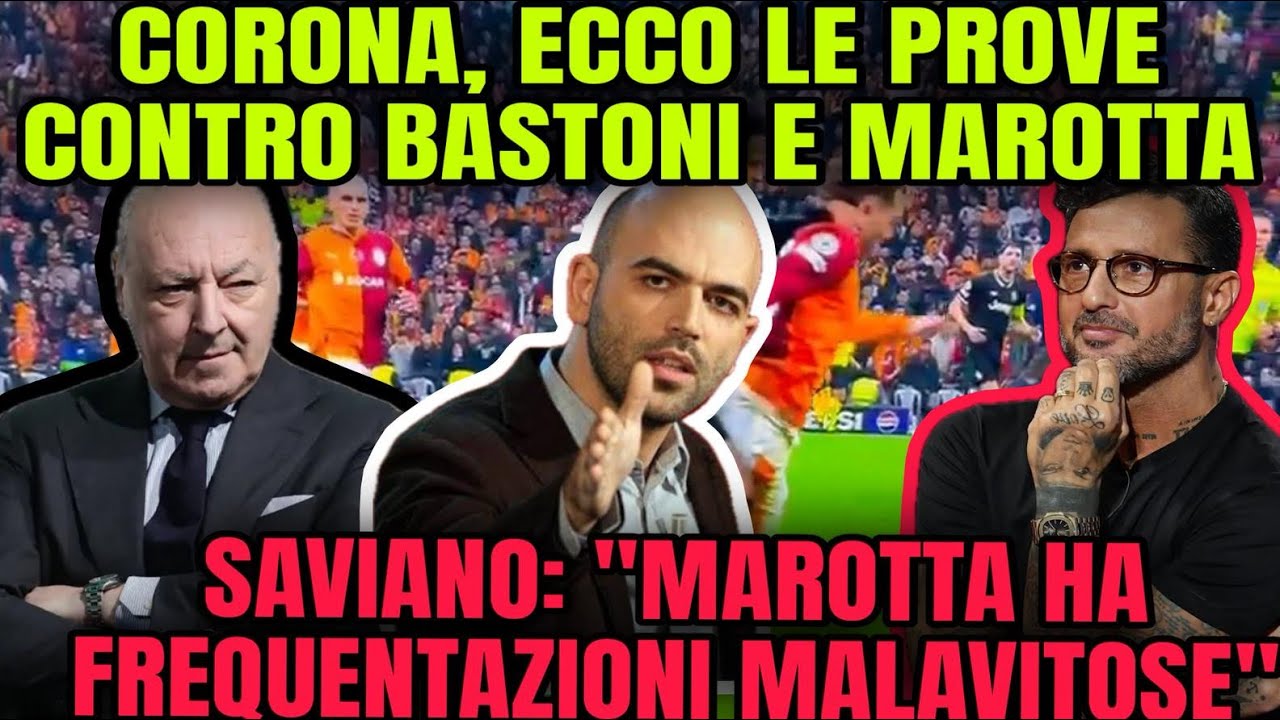 CORONA vs BASTONI E MAROTTA! SAVIANO DICHIARAZIONE SHOCK!