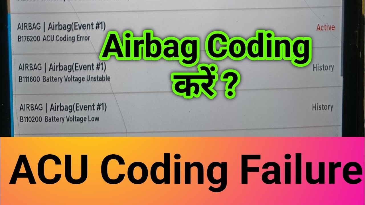 ACU Coding Failure hone ke baad kya karen. #airbag #error