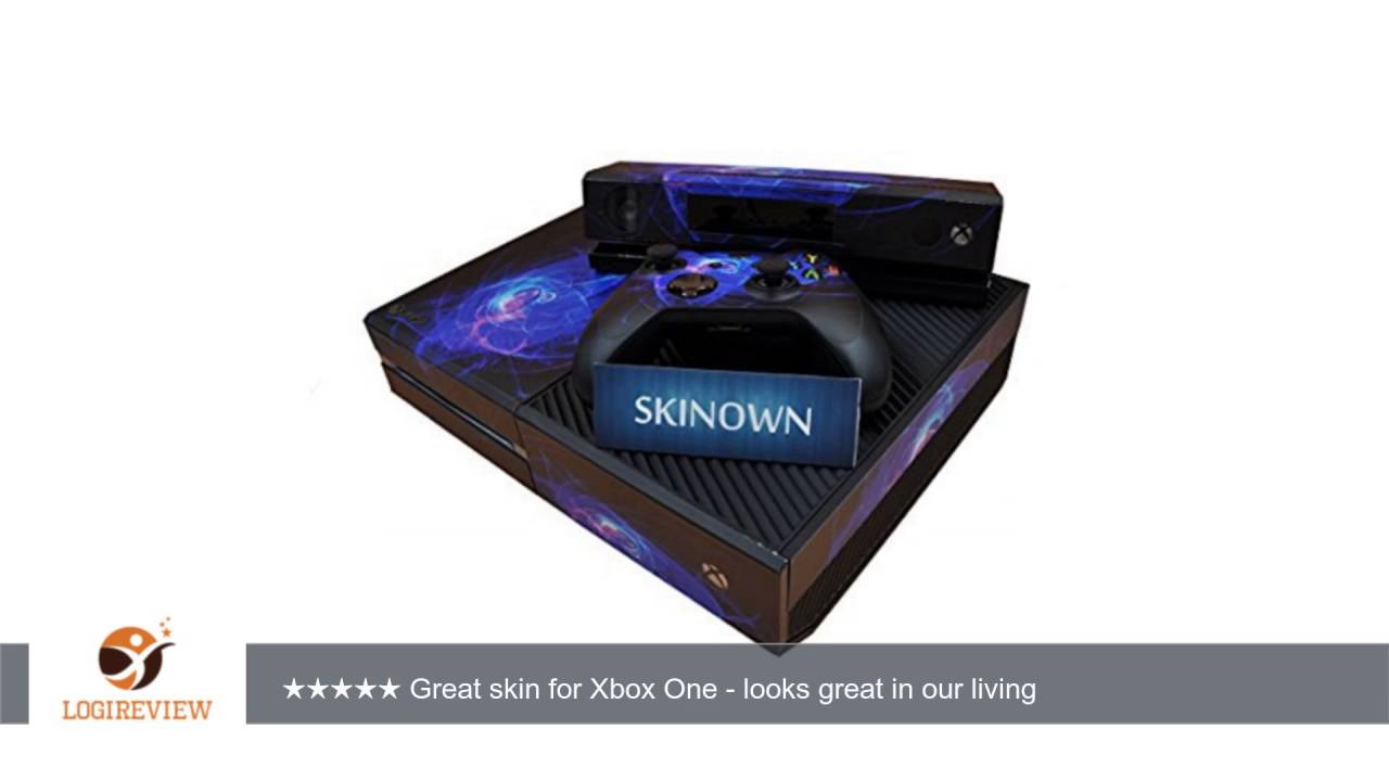 SKINOWN&reg; Xbox 1 Blue Purple Lines Skin Sticker Vinly Decal Cover for Xbox One(XB1) Console and 2