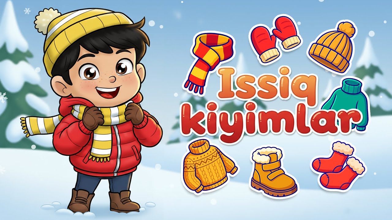 Yusuf bilan issiq kiyimlarni o‘rganamiz | Bolalar uchun o‘zbekcha ta’limiy multfilm