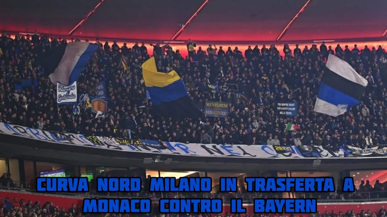 4000 tifosi interisti in trasferta à Monaco per la partita contro il Bayern , 08/04/2025