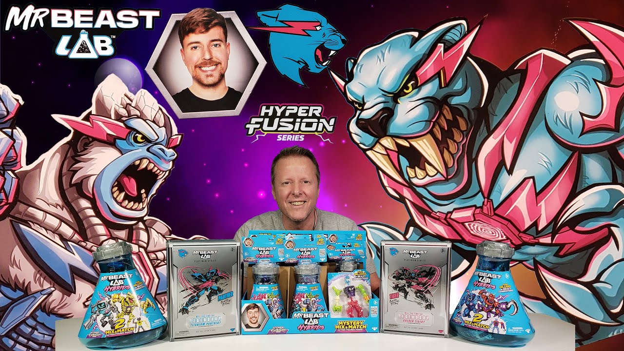 MrBeast Lab Hyper Fusion BATTLE TITANS vs HYBRIDS Mystery Beasts Toy Action Figures!