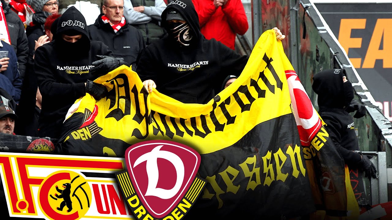 Als Union gezogene Dresdener-Zaunfahnen pr&auml;sentierte...