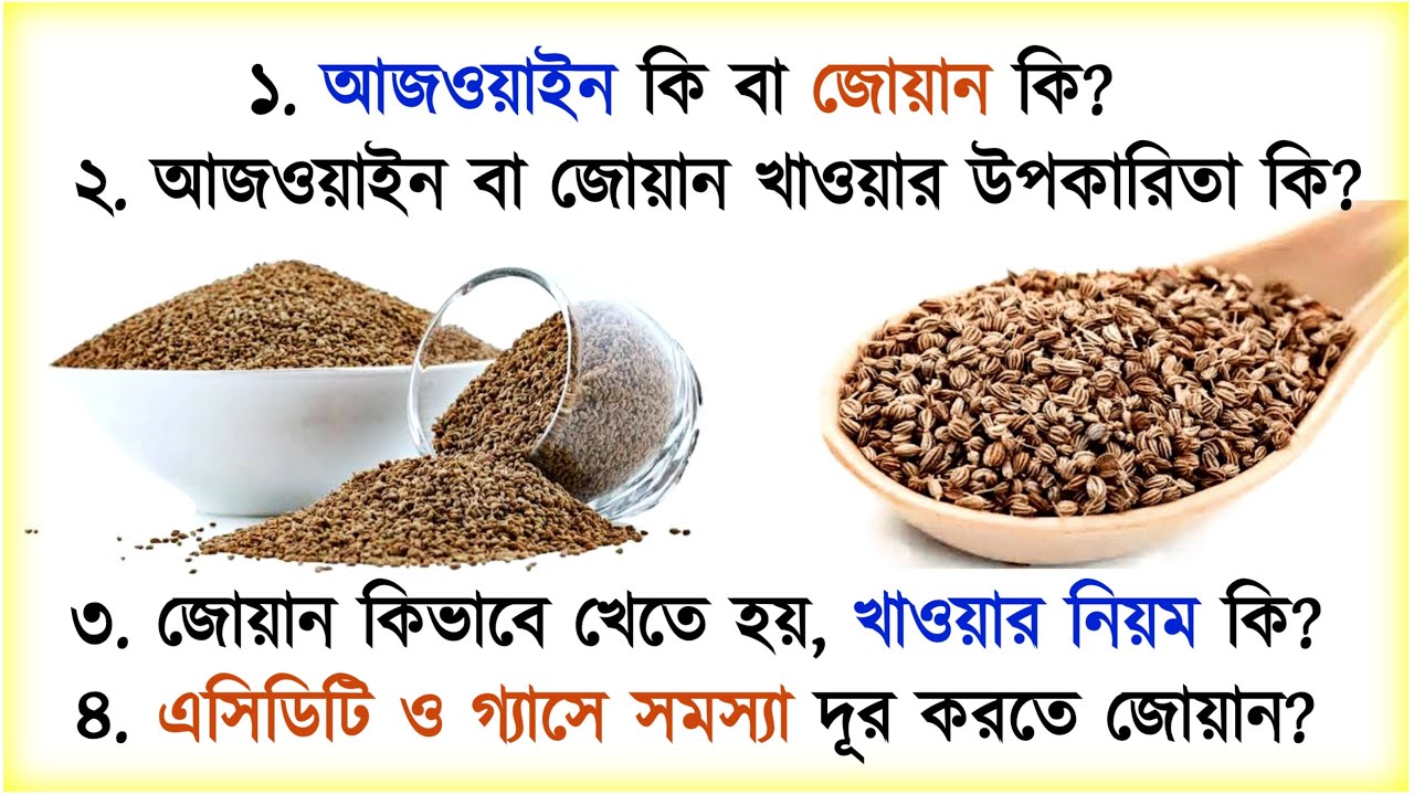 জোয়ান খাওয়ার নিয়ম| What are the benefits of eating joan or ajwain | Trachyspermum ammi |carom seeds