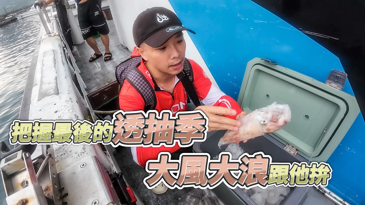【台客去船釣】預報2米浪颳大風下大雨！來都來了，就來去看看透抽尾聲生態如何！feat.星鋒號娛樂海釣船