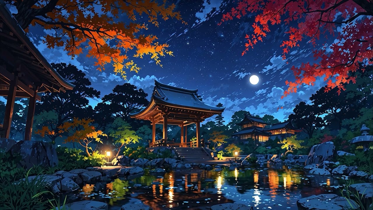 Starry Gazebo – Japanese Garden Lofi for Evening