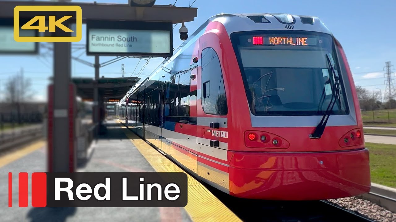 Houston METRORail Red Line, Siemens S700 LRV (H4), Fannin South to Downtown Houston, 4K Ride