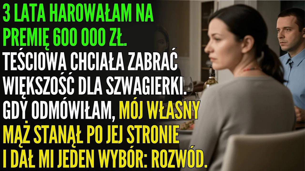 „Oddaj 600 000 zł szwagierce albo się rozwodzimy” – powiedział mój mąż przy kolacji