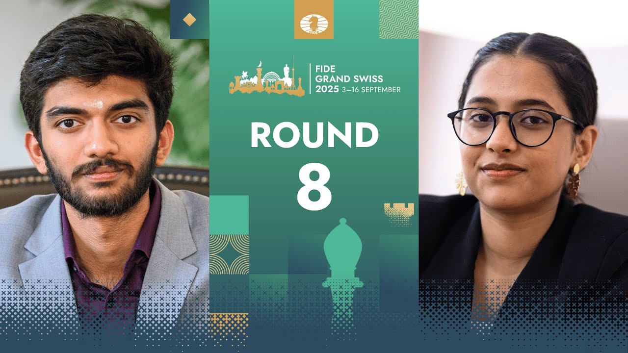 🇮🇳 Gukesh D vs Divya Deshmukh 🇮🇳 | FIDE Grand Swiss 2025 | Round 8 | Board 57