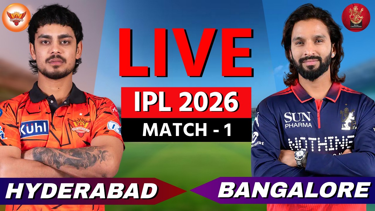 🔴 Bangalore vs Hyderabad, Live Match Today | IPL 2026 Live Commentary, RCB vs SRH Live Score