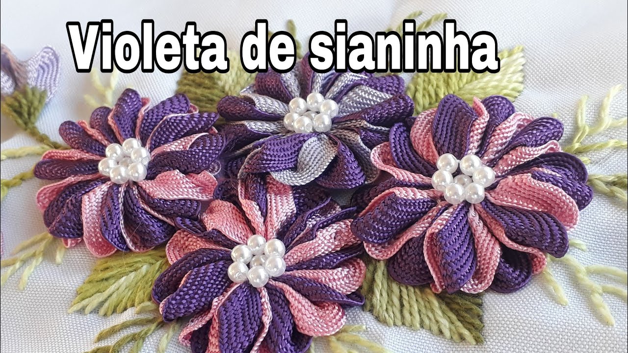FLOR DE SIANINHA. Como fazer a flor violeta de sianinha, passo à passo.
Modelo 35