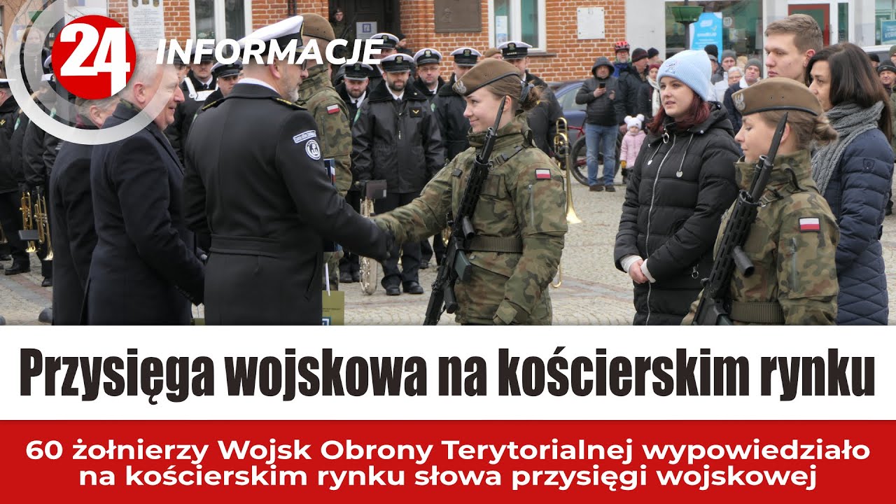 Przysięga wojskowa na kościerskim rynku