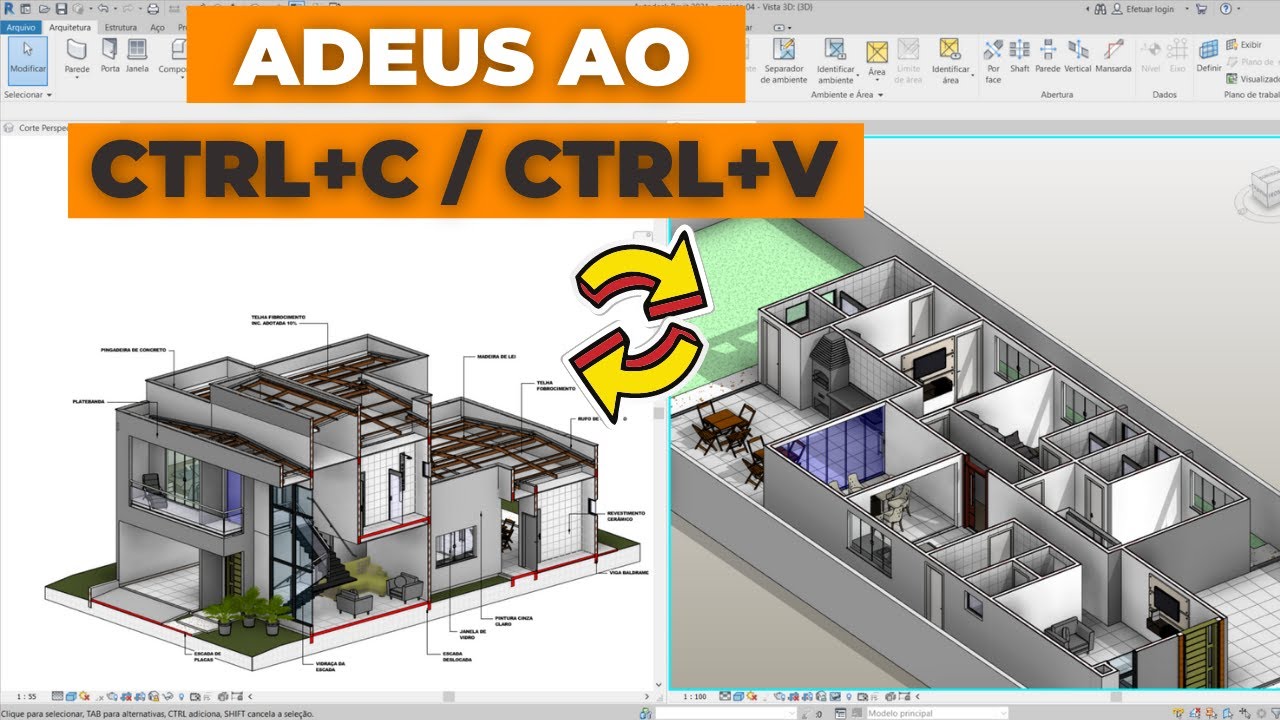 Como copiar famílias de um projeto para outro no Revit