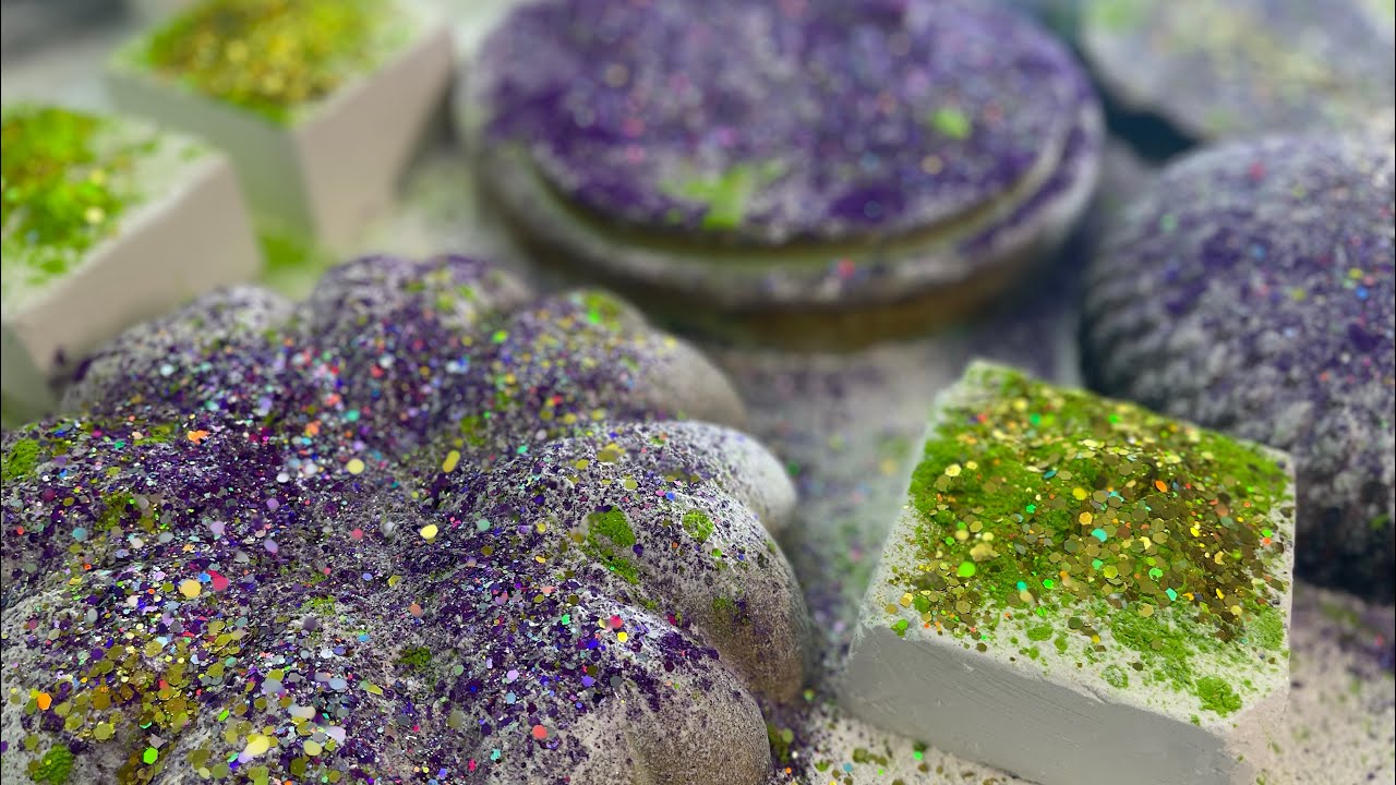 Variety Crush Fun 💜💚✨ Medley of Reform Textures & Fresh Chalk 💜 Gym Chalk ASMR